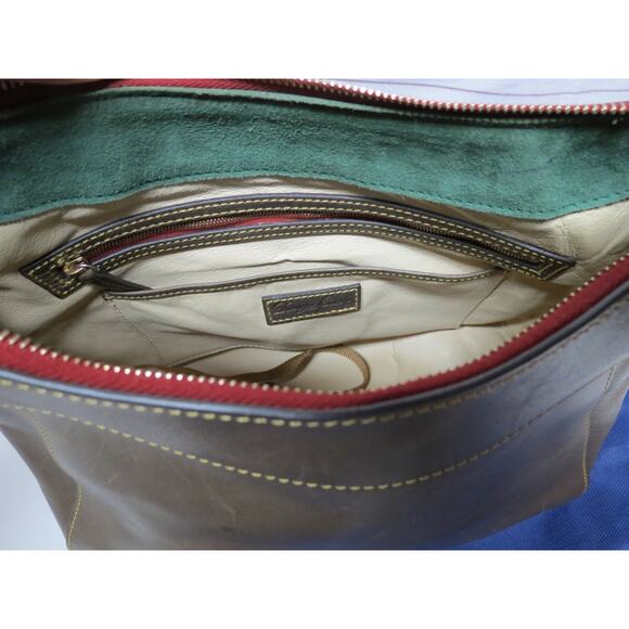 Dooney & Bourke Florentine Leather Large Cassidy Hobo Shoulder Bag Brown/Gray - Picture 14 of 15